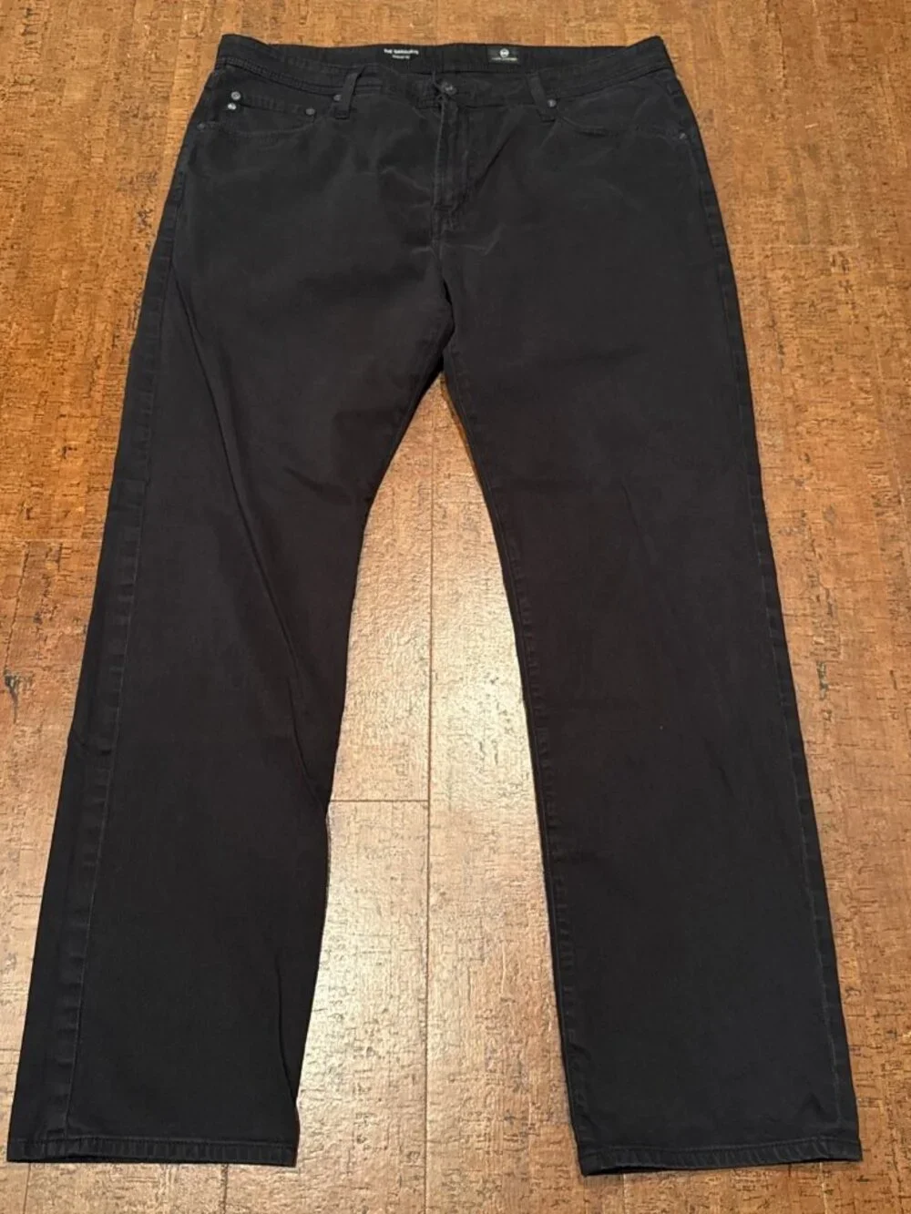 AG Adriano Goldschmied Men’s 38X32 Black Graduate Tailored Slim Straight Pants